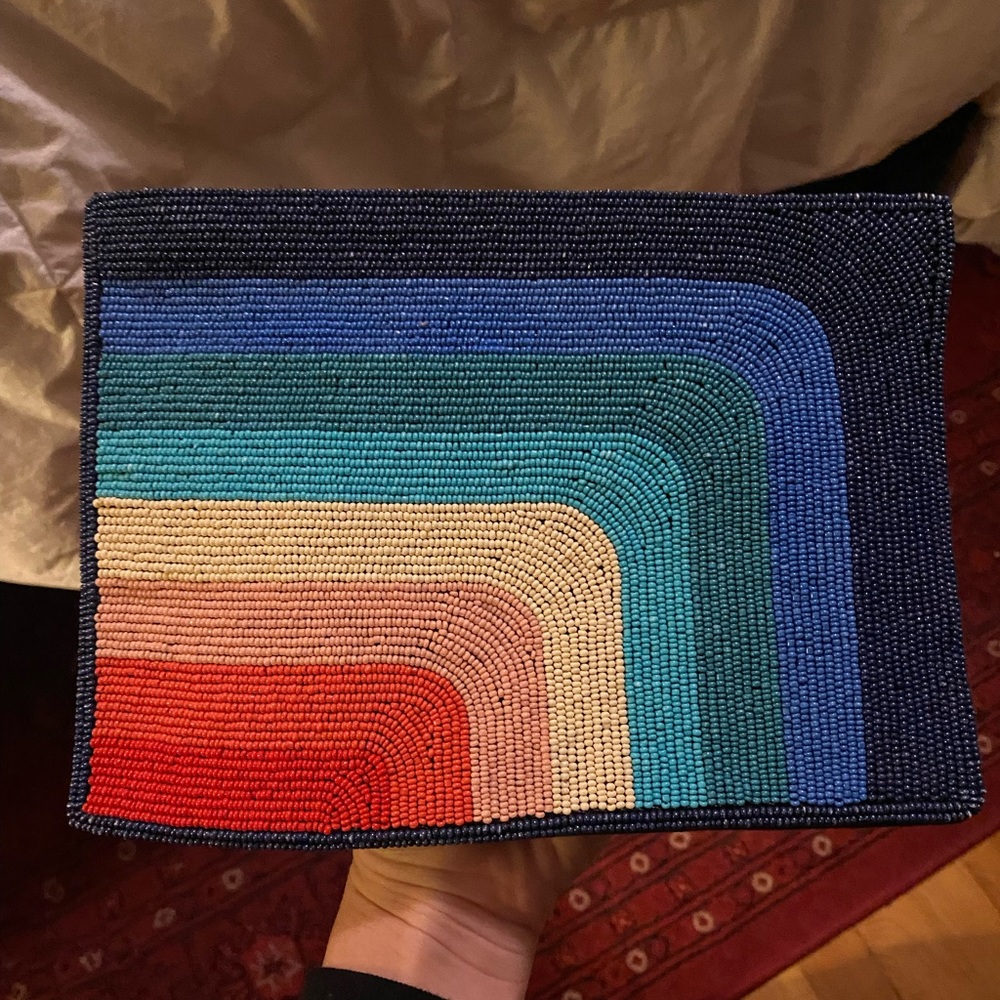 Ink and Alloy beaded rainbow pouch NWT